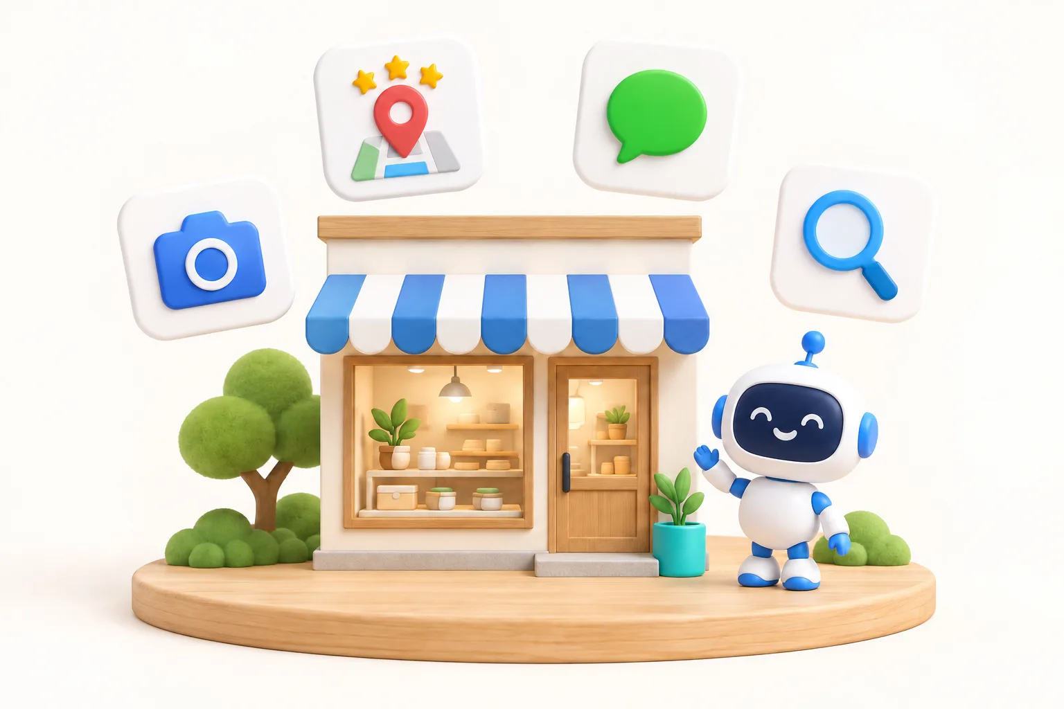 お店とホームページのイラスト